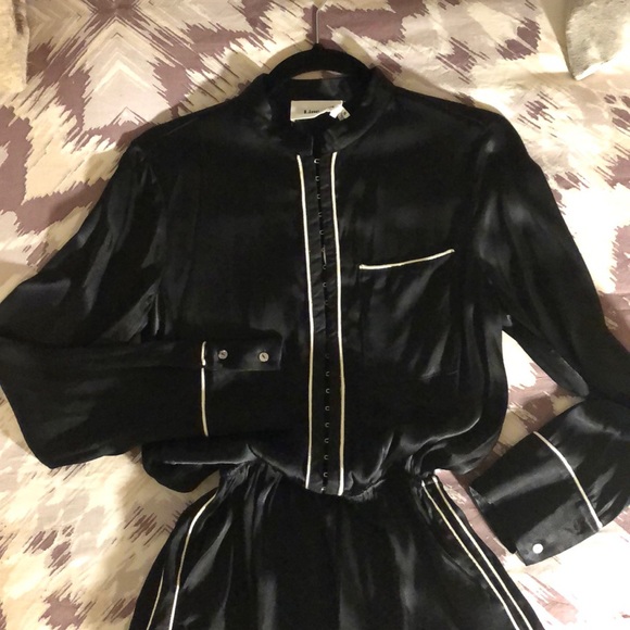 Line + Dot Black Dita Piping Romper Small - Picture 2 of 5